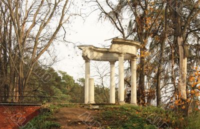 Antique arbor in the evening light