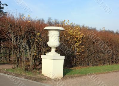 Decorative vase in park