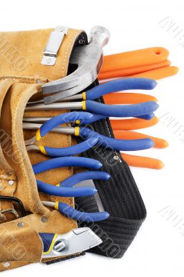 close up shot of tool belt