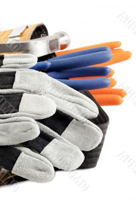 tool belt and gloves