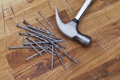 nails and hammer head