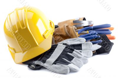 hard hat and gloves