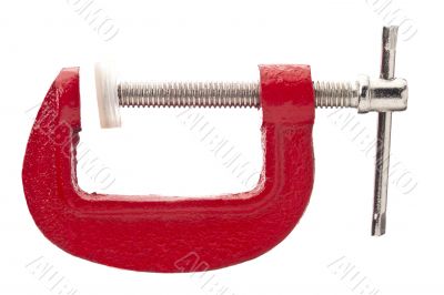 red metal clamp