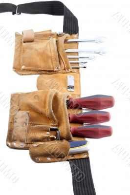 tool belt with screwdriver and spanner