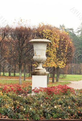 Decorative vase in park