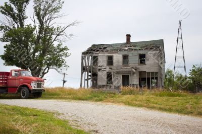 destroyed house