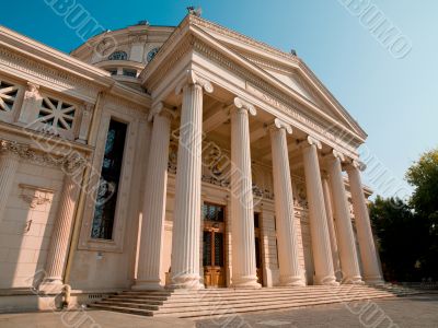 low angle view of historical building with pillars