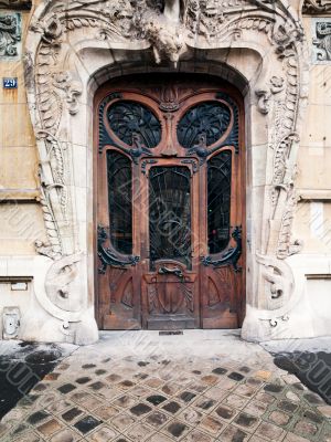 elaborate old door in paris