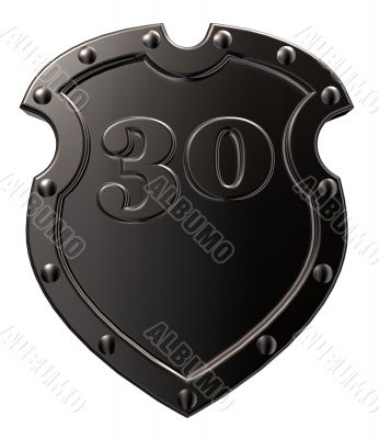 number on metal shield