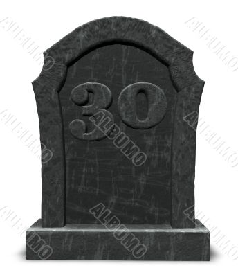 number thirty on gravestone