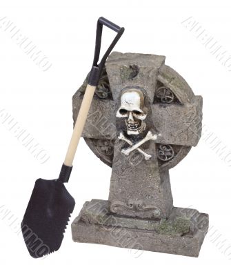 Headstone With Shovel