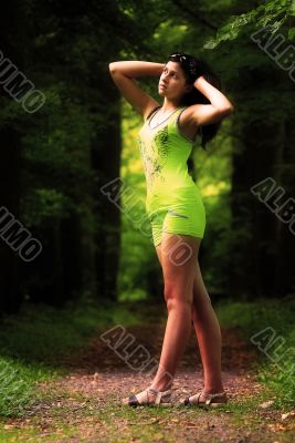 A girl in a park