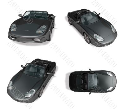 3d black convertible range four set