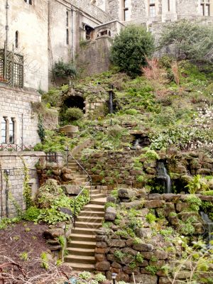 stairs through a garden