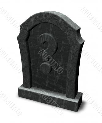 gravestone with question mark