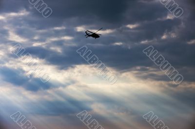helicopter in the sky