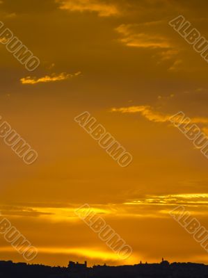 scenic shot of sunset in tuscany