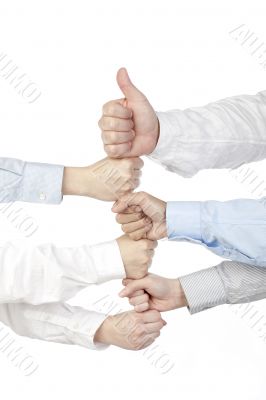 group of hand with fist bumping