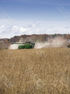 view of a field with tractor