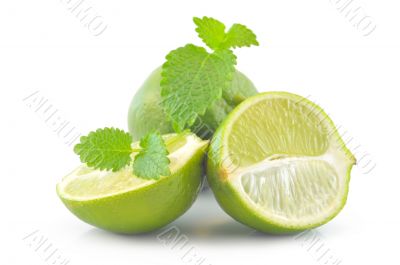 Fresh lime with lemon mint