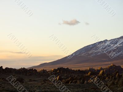 stone desert sunset