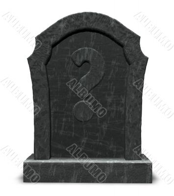 gravestone with question mark