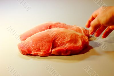 meat on a light background