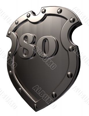 number on metal shield
