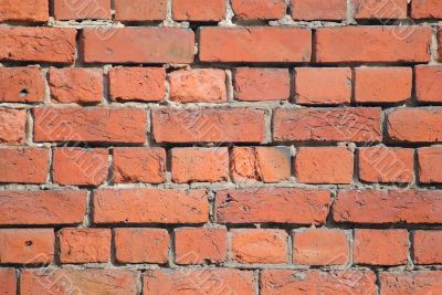 Wall of red bricks.