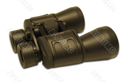 Binoculars on white.
