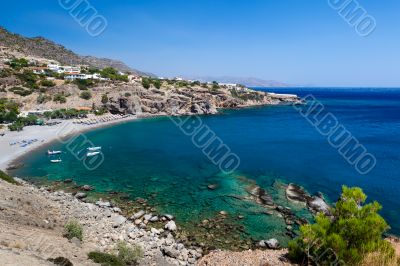 Bay with a beach on the island of Crete