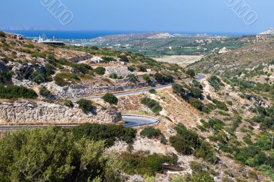 Mountain road on the island of Crete