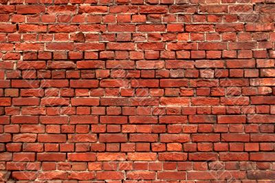 Red brick wall.