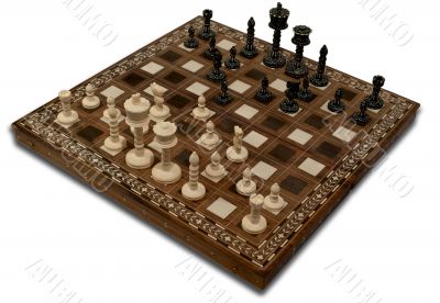 Chess on a white.