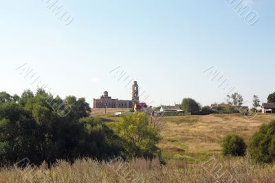 Rural landscape with church
