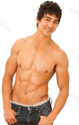 Young male underwear model.