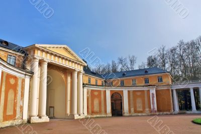 Classical fronton with columns and arch
