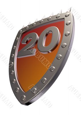 number on metal shield