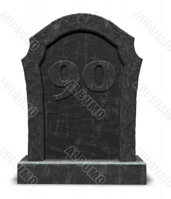 number ninety on gravestone