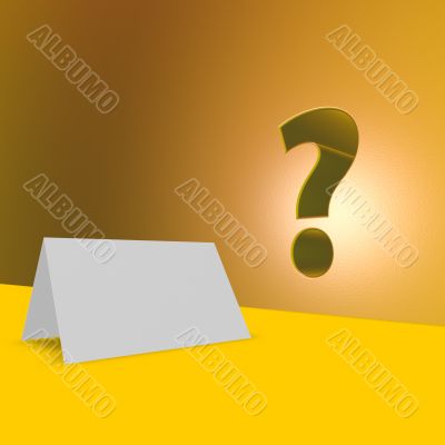 blank card and question mark