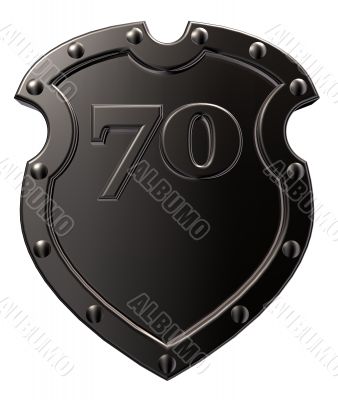number on metal shield