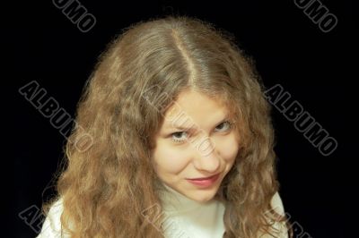 Young woman with long brown nature hair