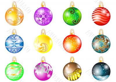 Set of Christmas balls