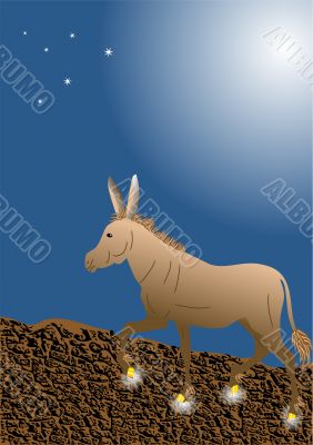 donkey with golden hooves