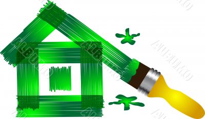 green house and brush