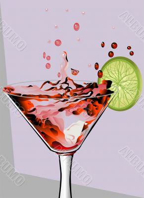 cocktail and lime