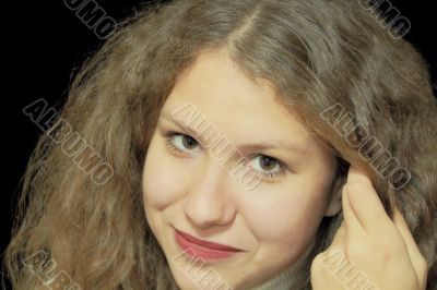Young woman with long brown nature hair
