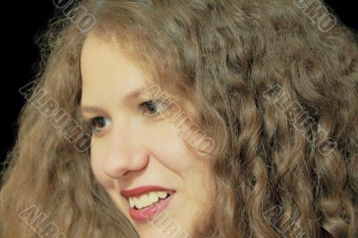 Young woman with long brown nature hair