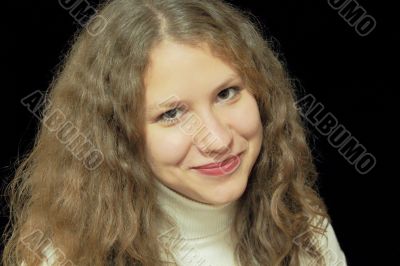 Young woman with long brown nature hair