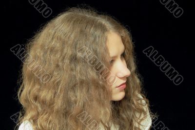 Young woman with long brown nature hair